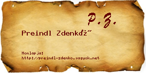 Preindl Zdenkó névjegykártya